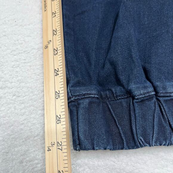 Almost Famous Wimen’s Jogger Denim Jeans Sz Large Elastic/Drawstring Distressed - Picture 8 of 8